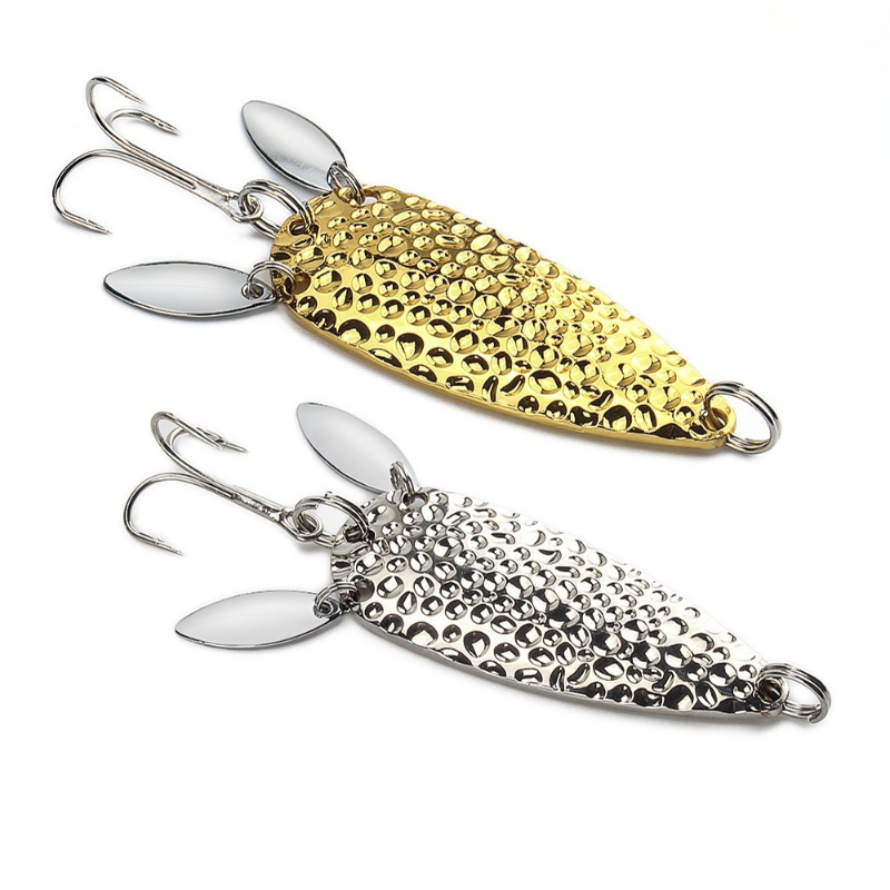 Fishing Lure Spinner - 1Pcs Metal Spoon Spinnerbait Double Rotating