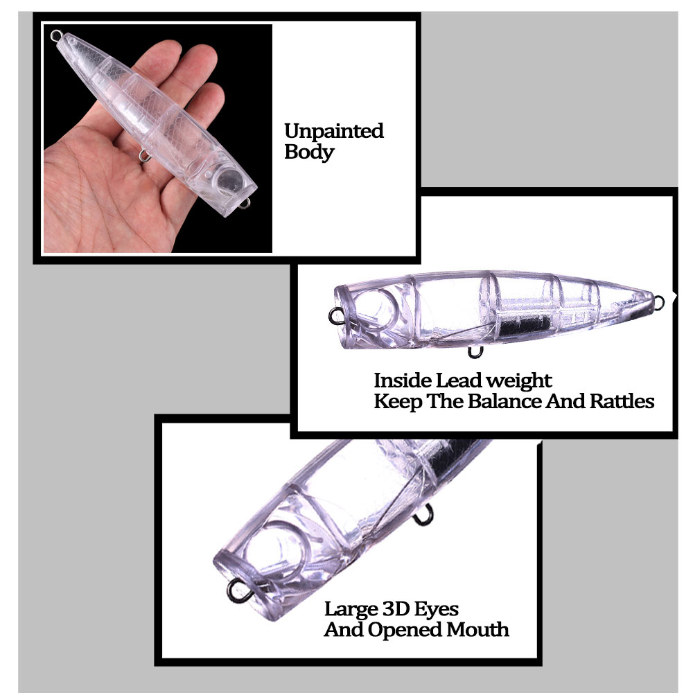 Chan’sHuang 5PCS Unpainted Bla - Fishing Lure Popper ulasan dan harga