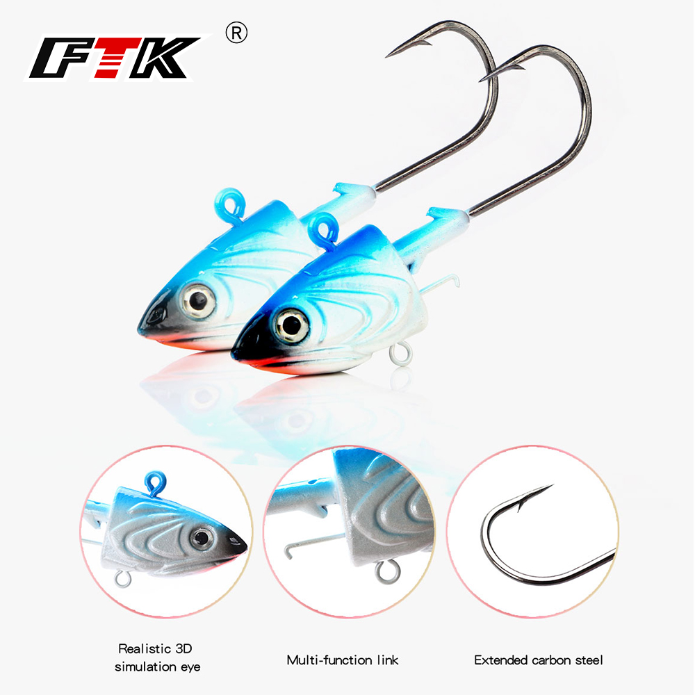 FTK 2PCS Jig Head Fishing Hook - Fishing Lure Soft Plastic ulasan dan harga