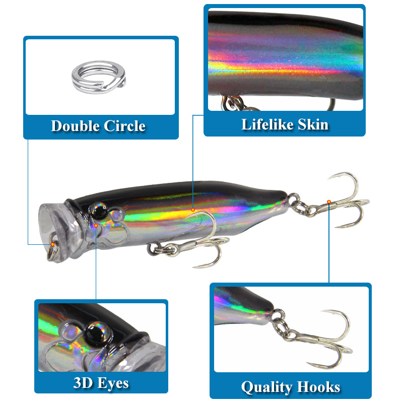5Pcs Topwater Popper Fishing L - Fishing Lure Popper ulasan dan harga